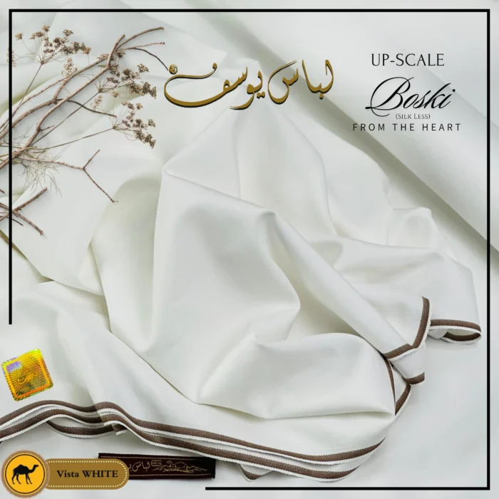 Libas-e-Yousaf Men Unstitched Suit UP-SCAL BOSKI - Vista White