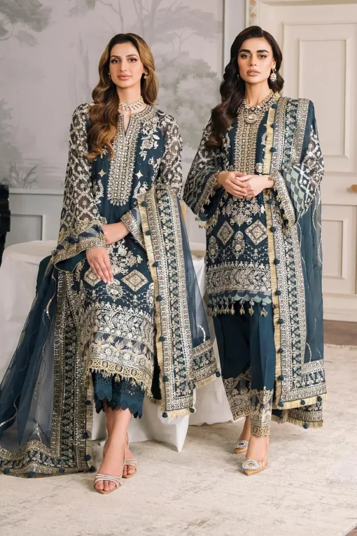 Baroque - Chiffon Embroidered - UNSTITCHED 3 PIECE