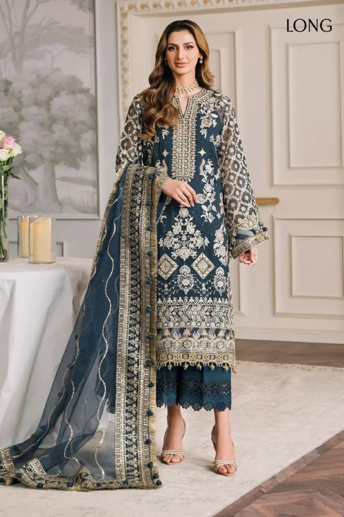 Baroque - Chiffon Embroidered - UNSTITCHED 3 PIECE